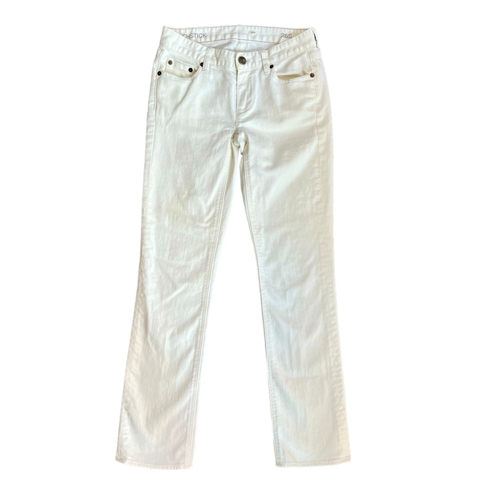 J Crew Matchstick White Denim Jeans, Size 26 S